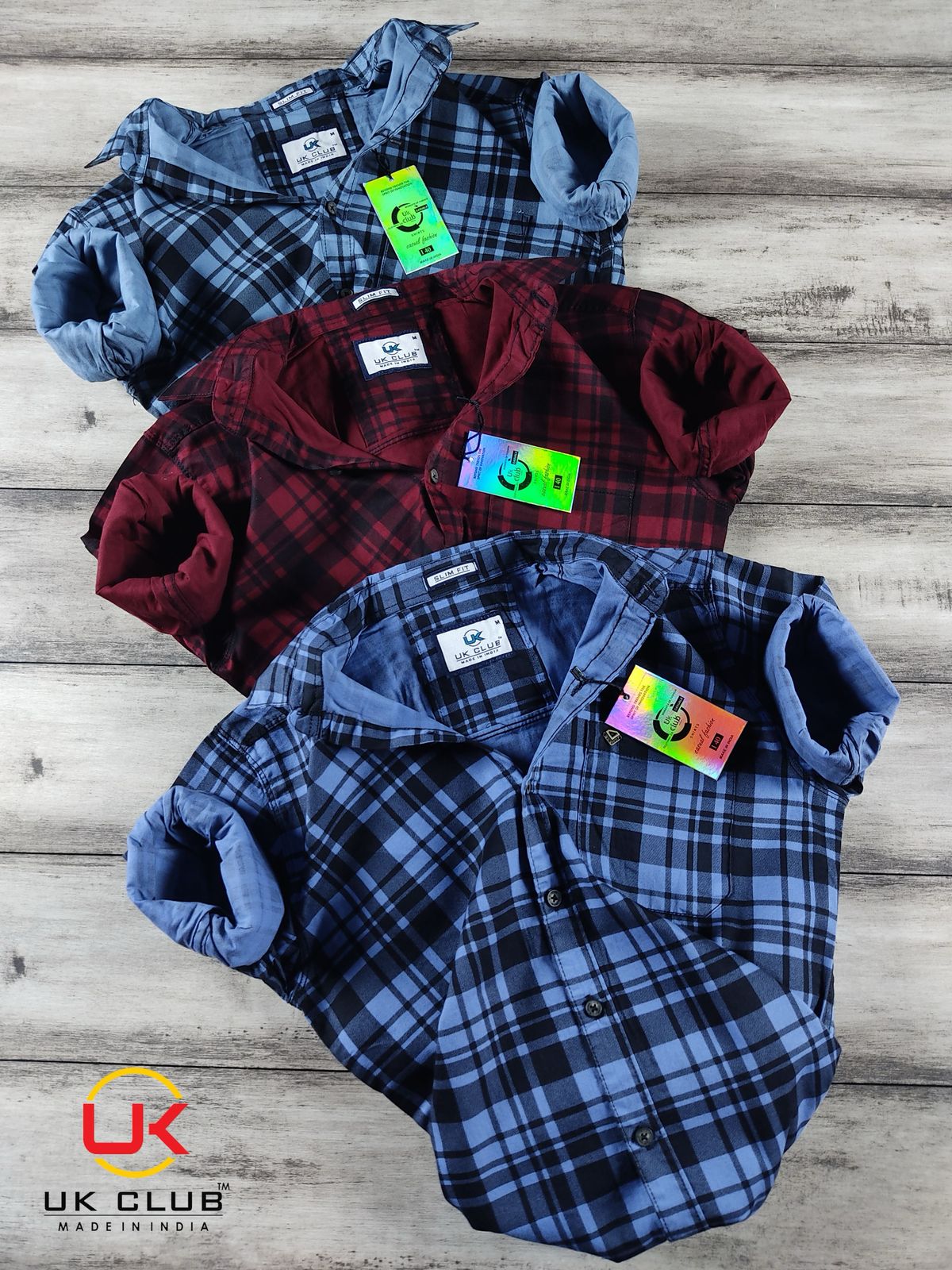 Men's Casual Plaid Shirts by UK CLUB