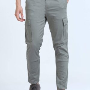 Men's Slim-Fit Grey Cargo Pants Cotton Cargo Pants ||(Cargo-28-36)
